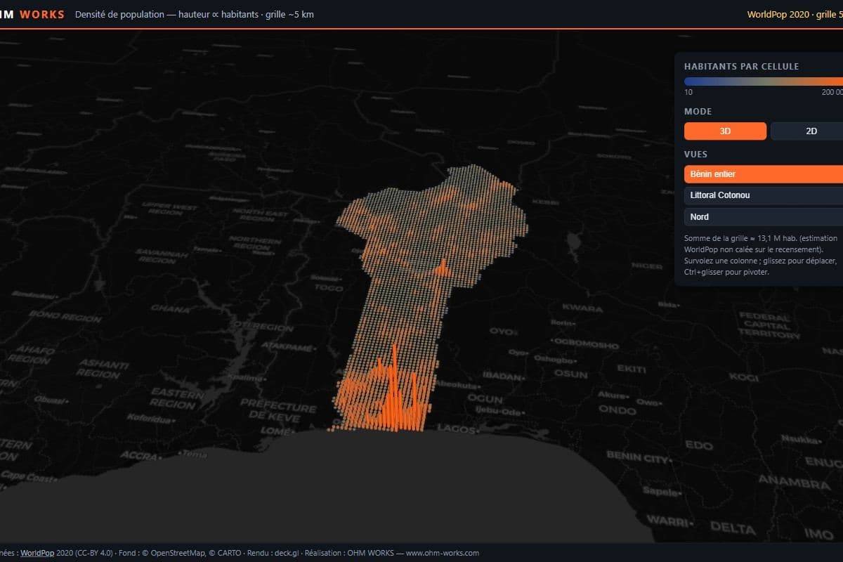 Douze millions d'habitants, en relief