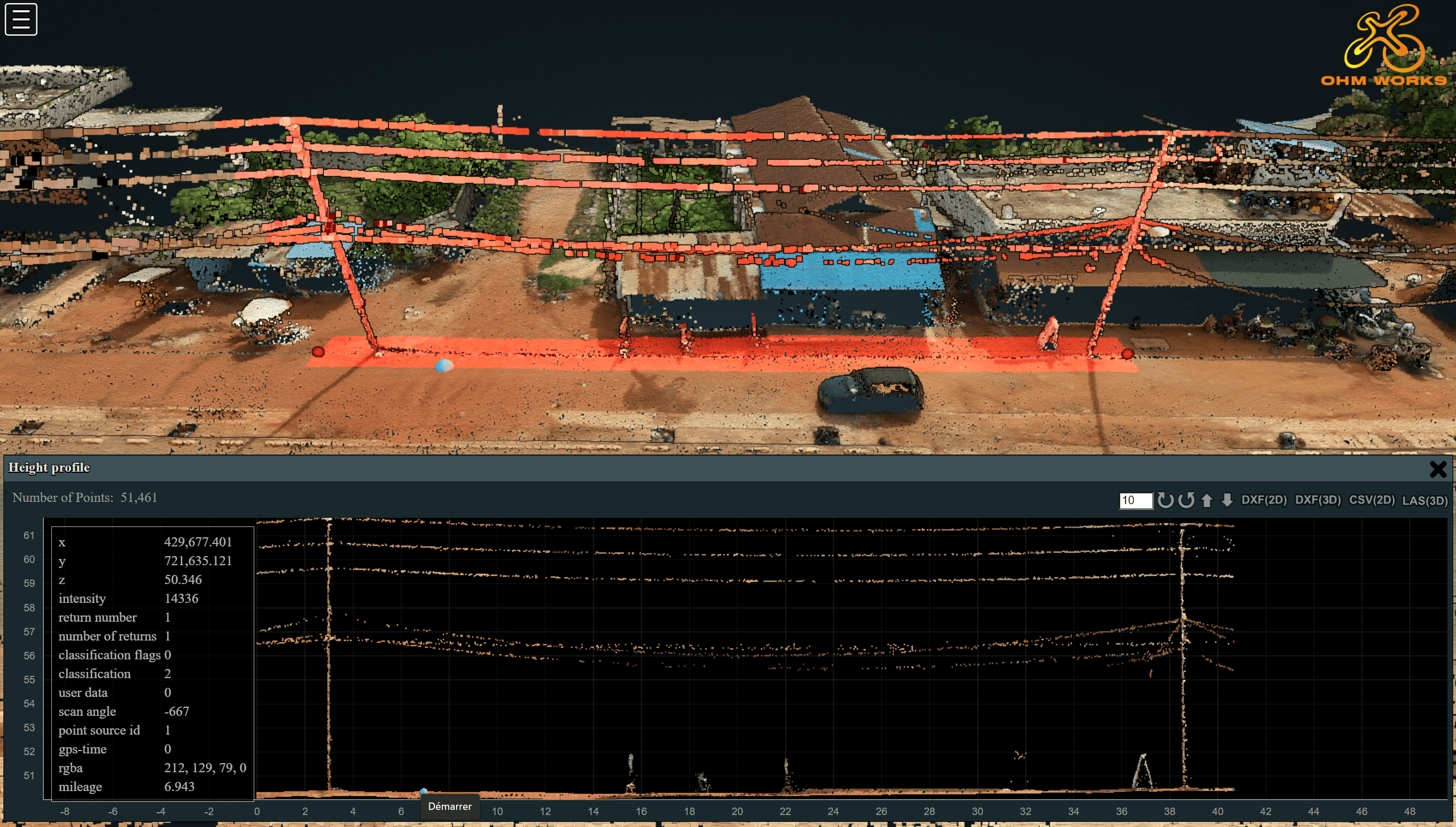 Inspection LiDAR et thermographique d'un départ HTB pour la SBEE par OHM WORKS