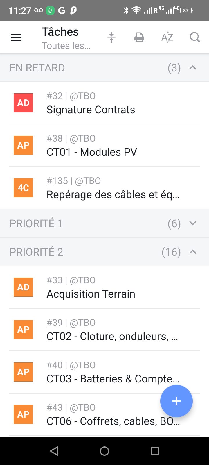 Application de gestion de chantier Application de gestion de chantier
